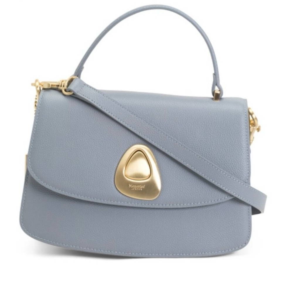 Moncrief Elegant Blue Handbag with Gold Accents